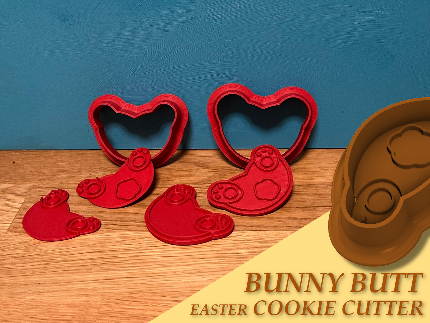 Bunny Butt - Easter Cookie Cutter 3D model