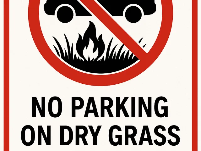 No Parking on Dry Grass Sign