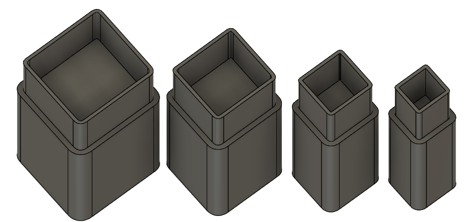 Diamond-shaped cutouts for use in modelling clay. (4 Sizes.)