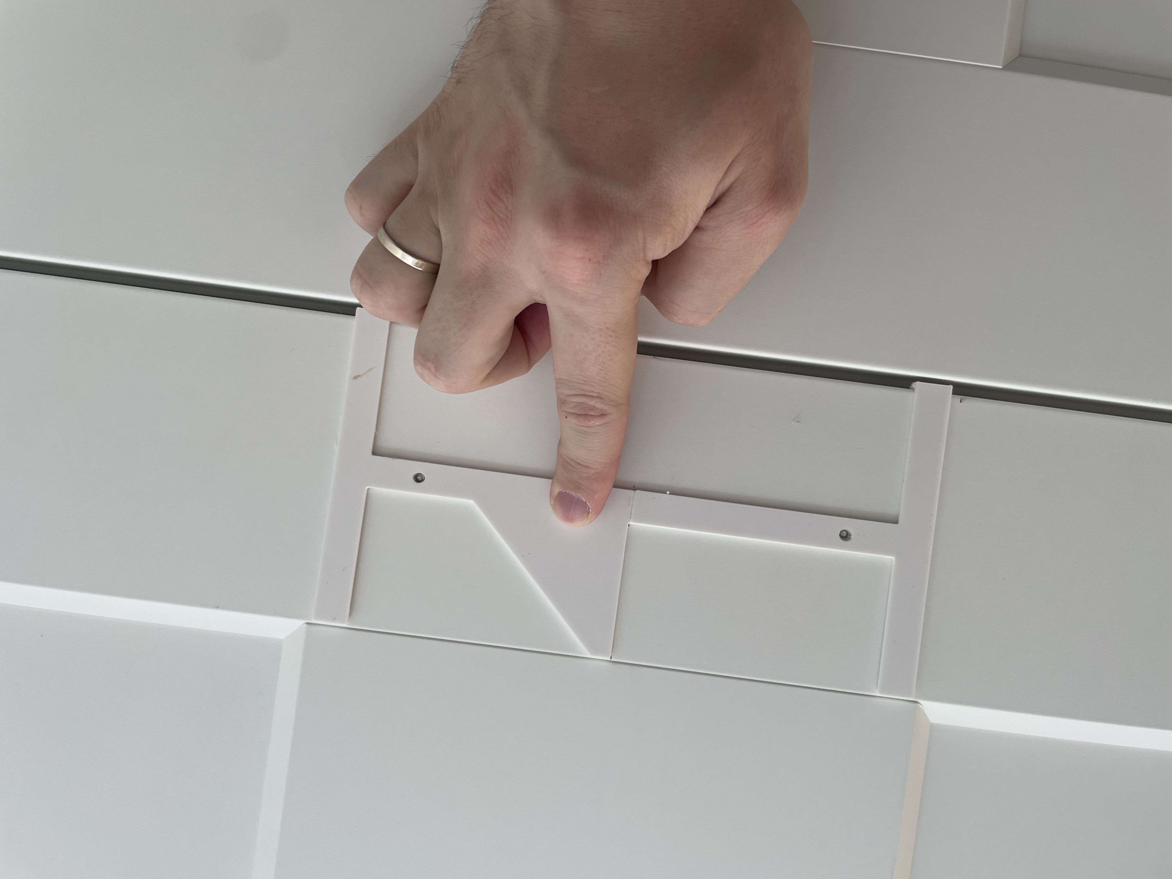 Handle drill template guide for Ikea PAX door, optimised for Prusa Mini