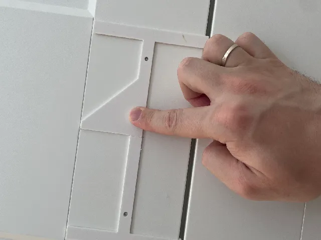 Handle drill template guide for Ikea PAX door, optimised for Prusa Mini