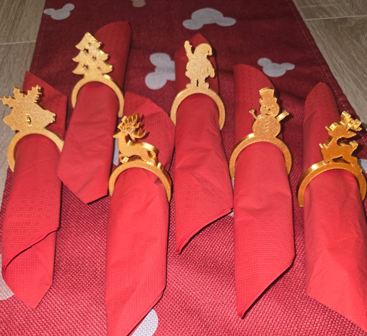 Christmas Napkin Ring Holder Set of 12