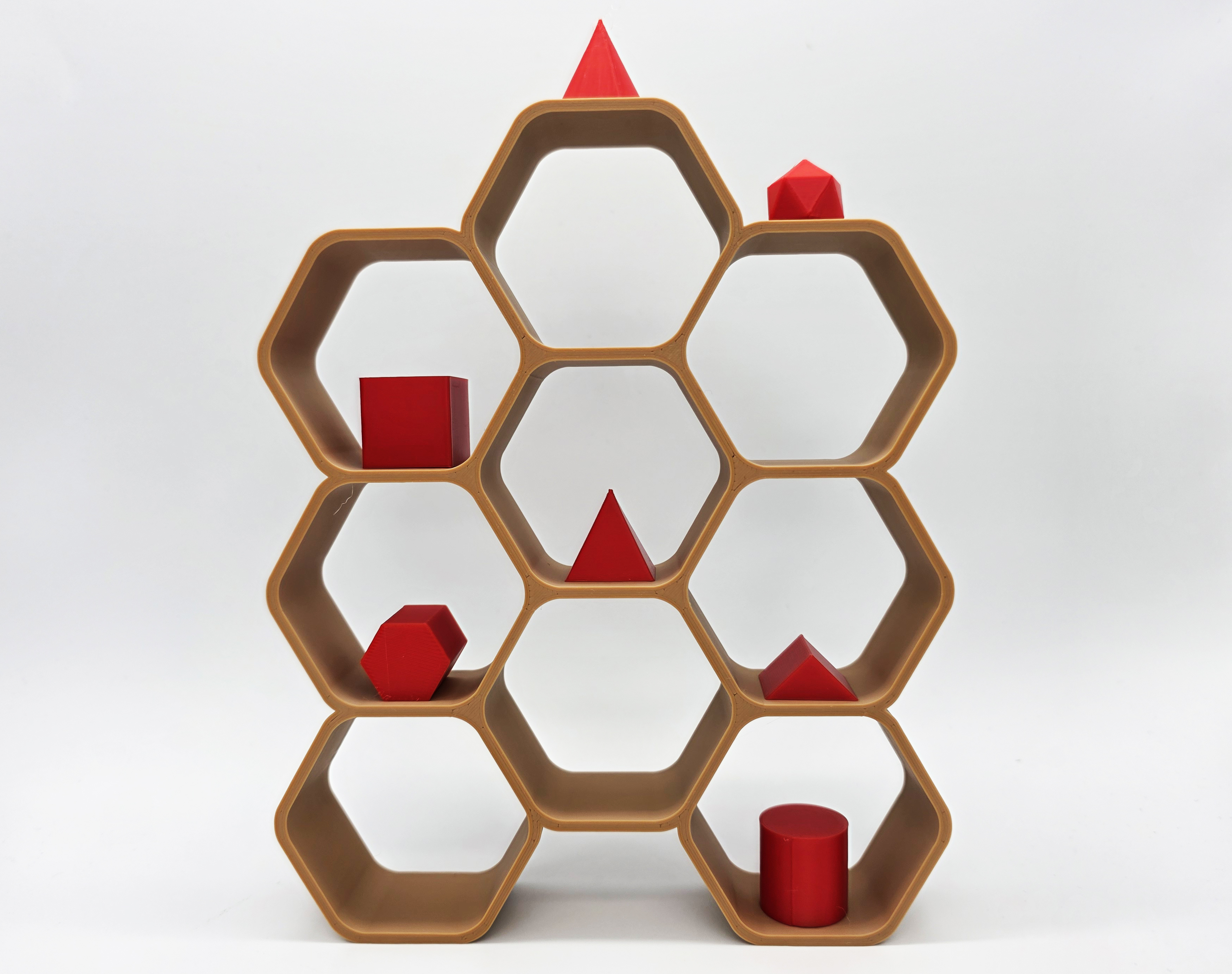 Scalable 12 Miniature Hex Display Shelf - No Supports