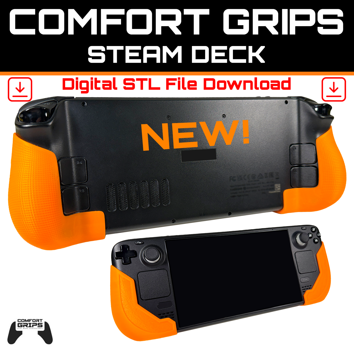 Ultra Ergonomic Comfort Grips for Steam Deck