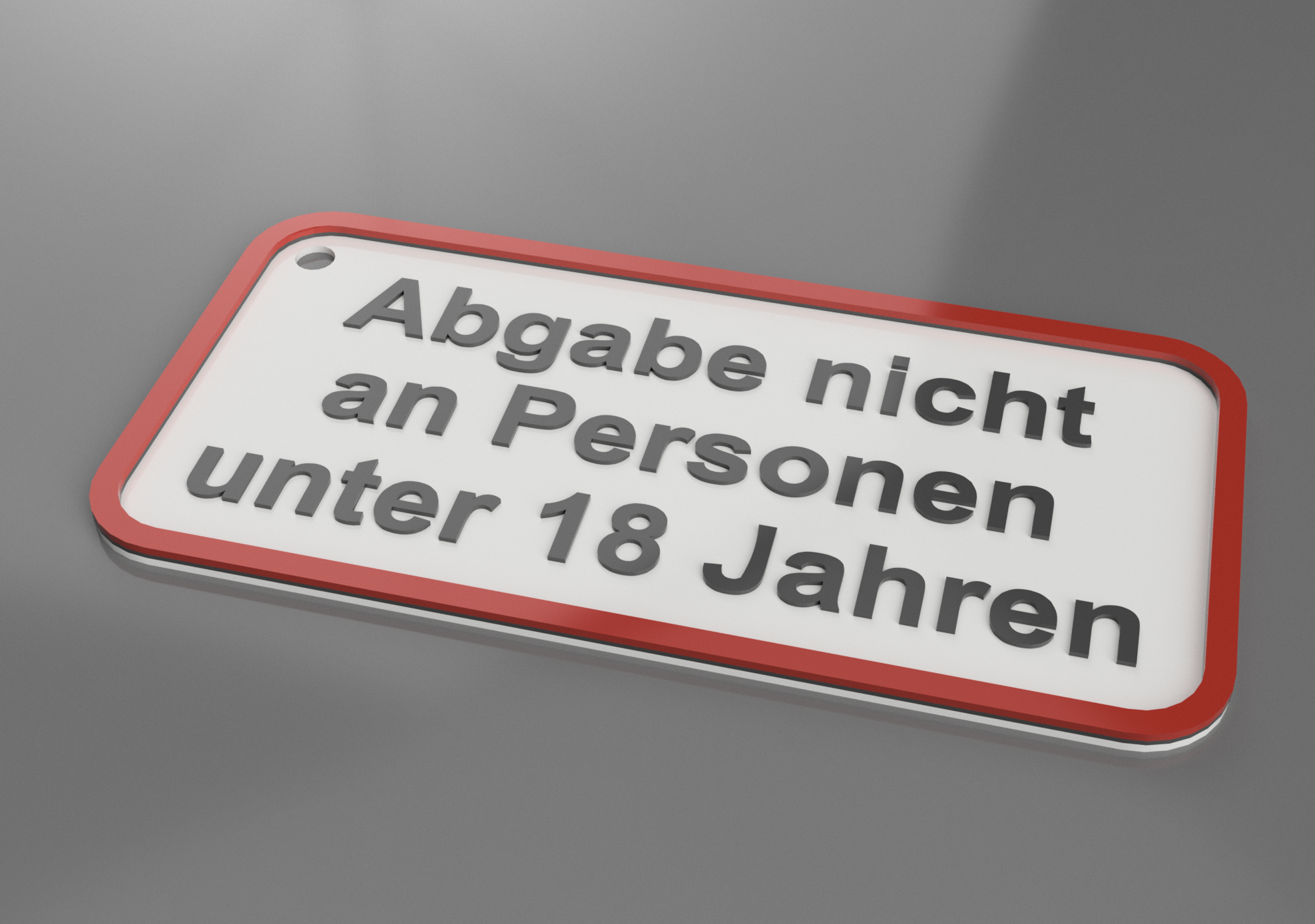 Schild „Abgabe nicht an Personen unter 18 Jahren“