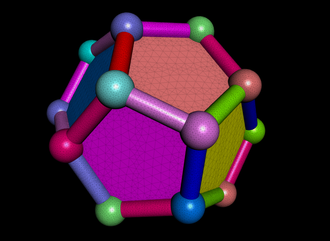 Dodecahedron connected balls
