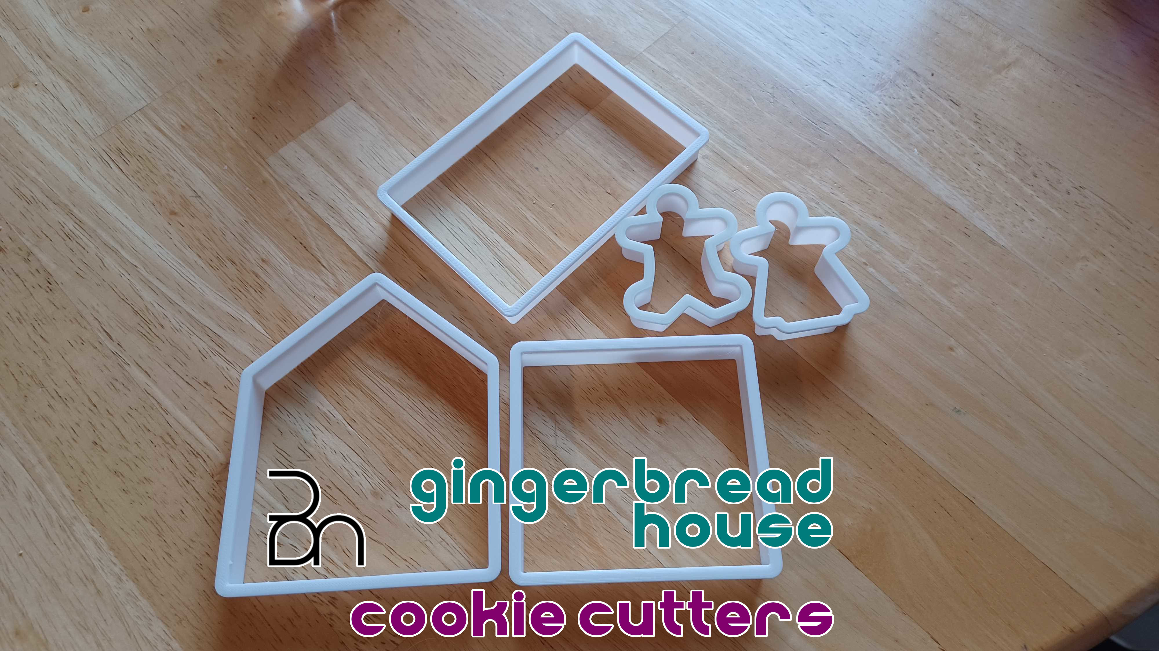 Gable Roof and Truncated Icosohedron Gingerbread House Cookie Cutters