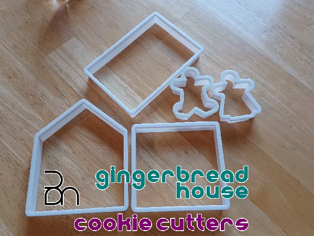 Gable Roof and Truncated Icosohedron Gingerbread House Cookie Cutters