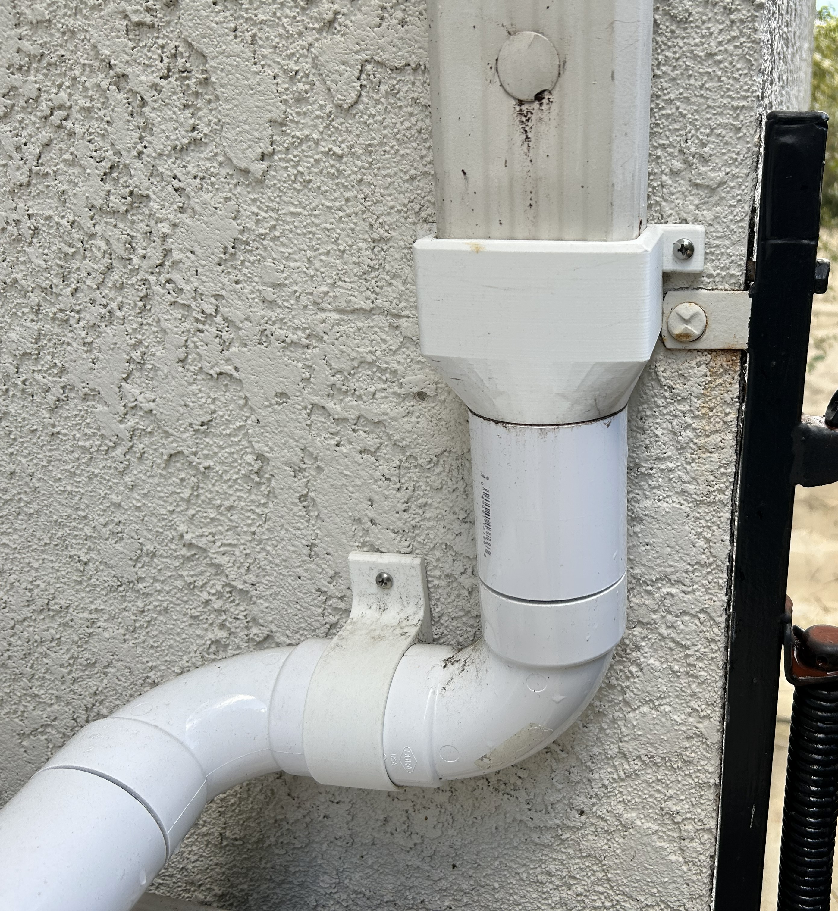 Downspout Transition to 2 Inch PVC