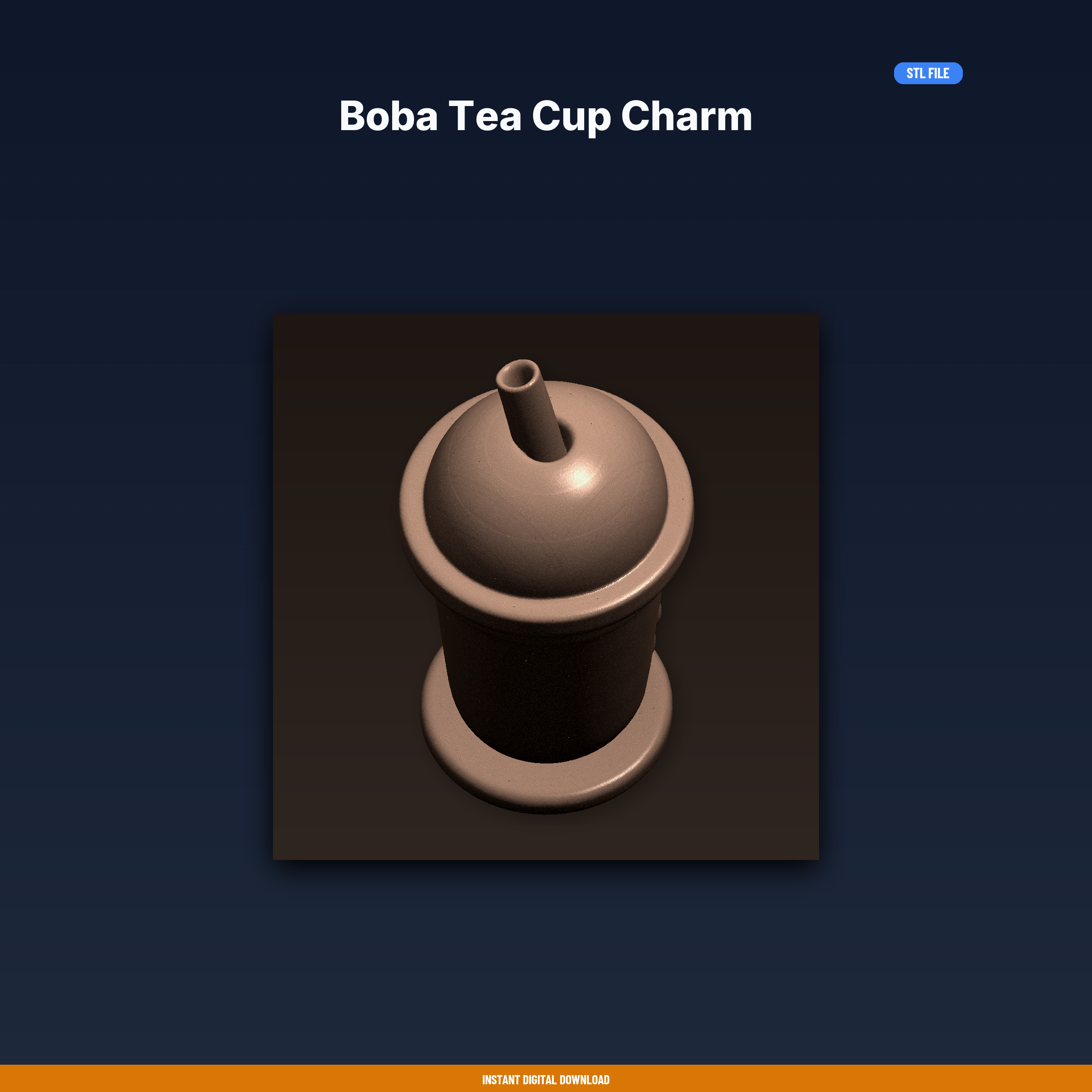 Boba Tea Cup Charm - 3D Printable STL File