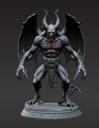 Abyssal Demon Lord Statue - Dark Fantasy Figure