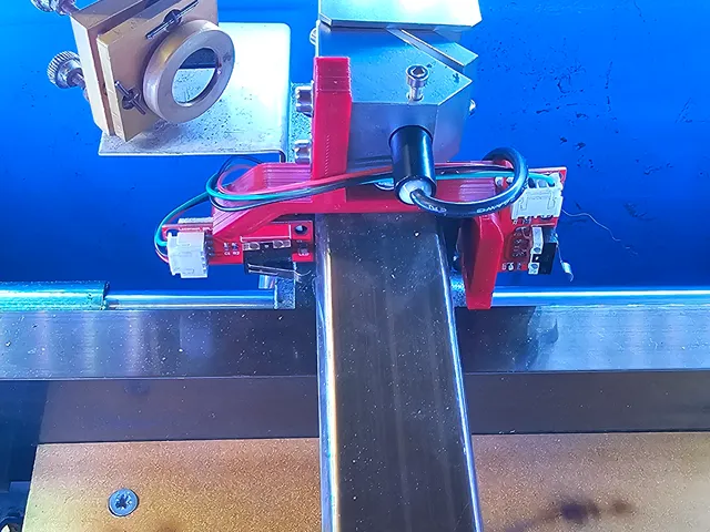 K40 laser engraver air assist dragchain, endstop beam combiner mount
