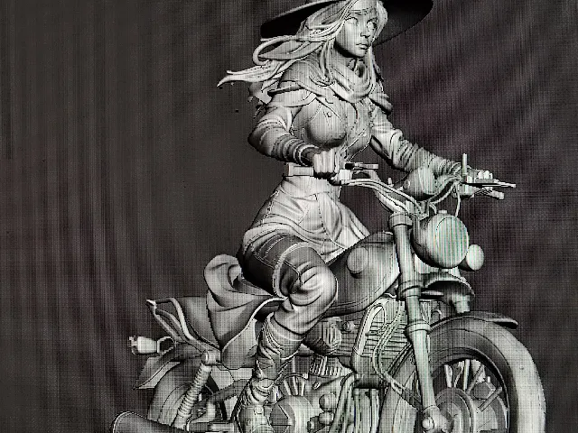 witch on a motorbike repair