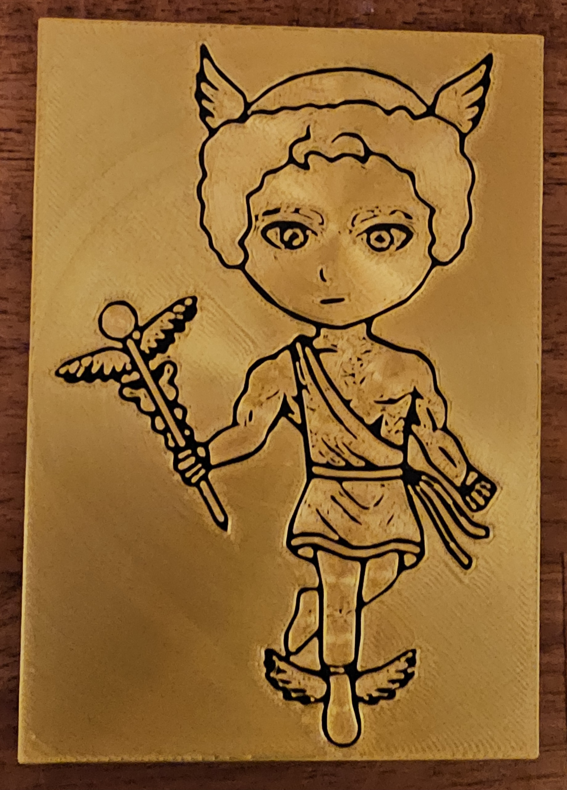 Hermes or Mercure child god plate - Plaque dieu Hermes ou Mercure enfant