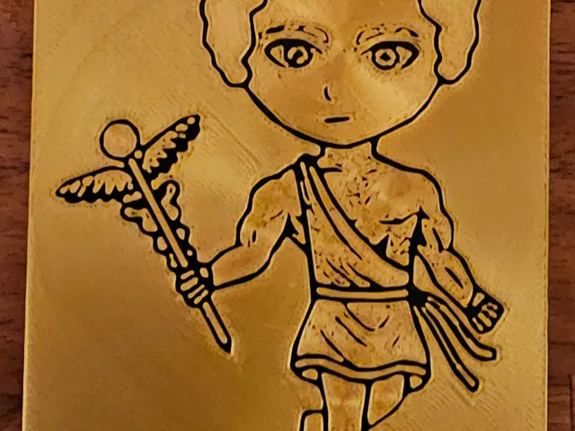 Hermes or Mercure child god plate - Plaque dieu Hermes ou Mercure enfant