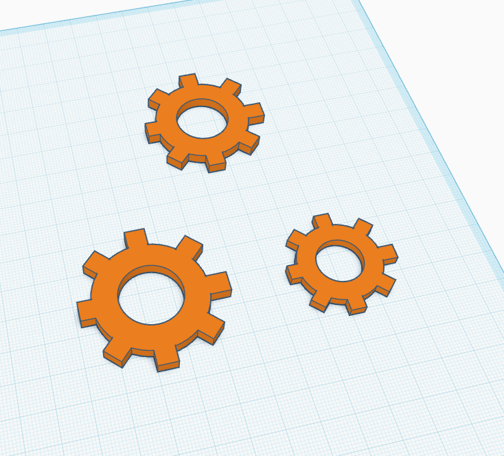 gears three sizes