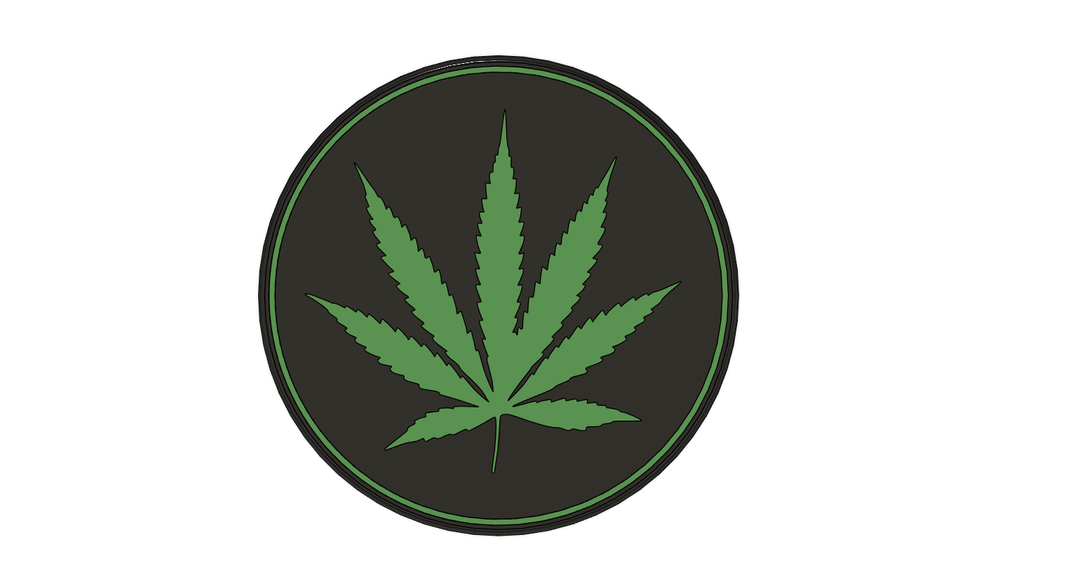 Multi Colour Marijuana Leaf Coaster