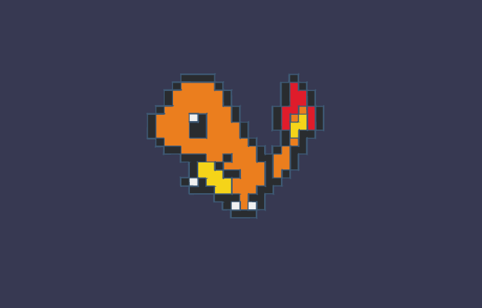 pixelated Charmander 3D model