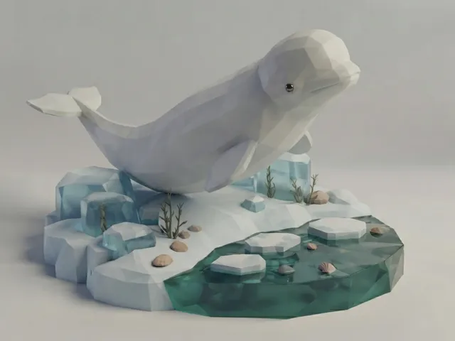 Low Poly Beluga Whale