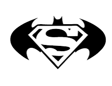 Superman and Batman Stencil