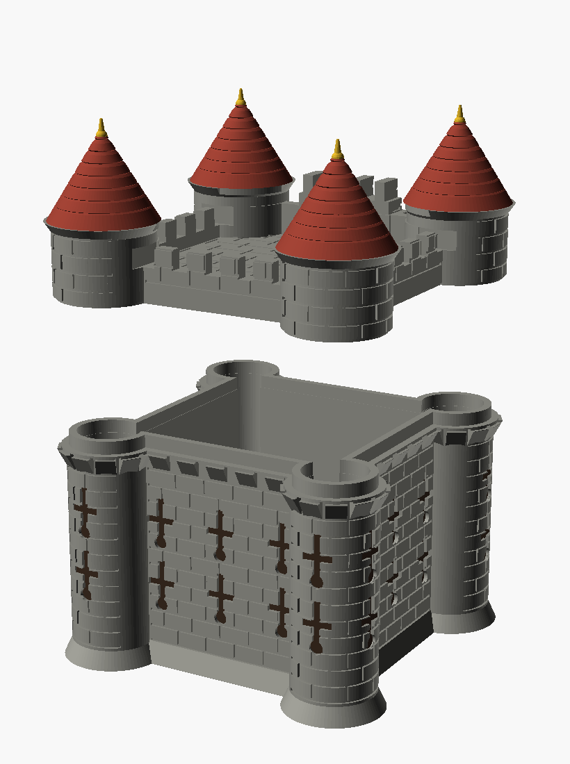 exploded — the wall-walk lid lifts off the keep