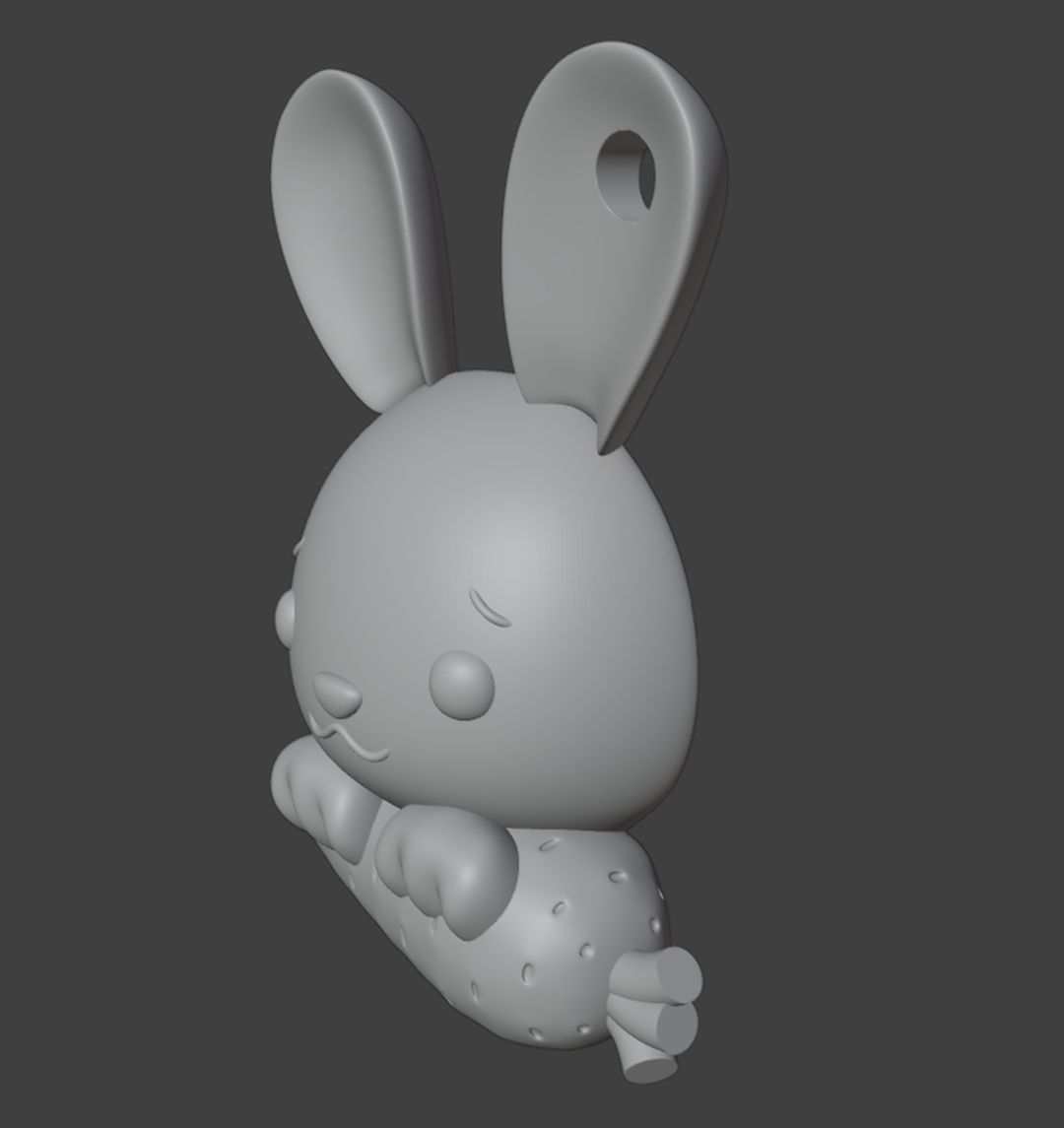 Miniatura 5 do modelo 3D Happy Easter Bunny Keychain