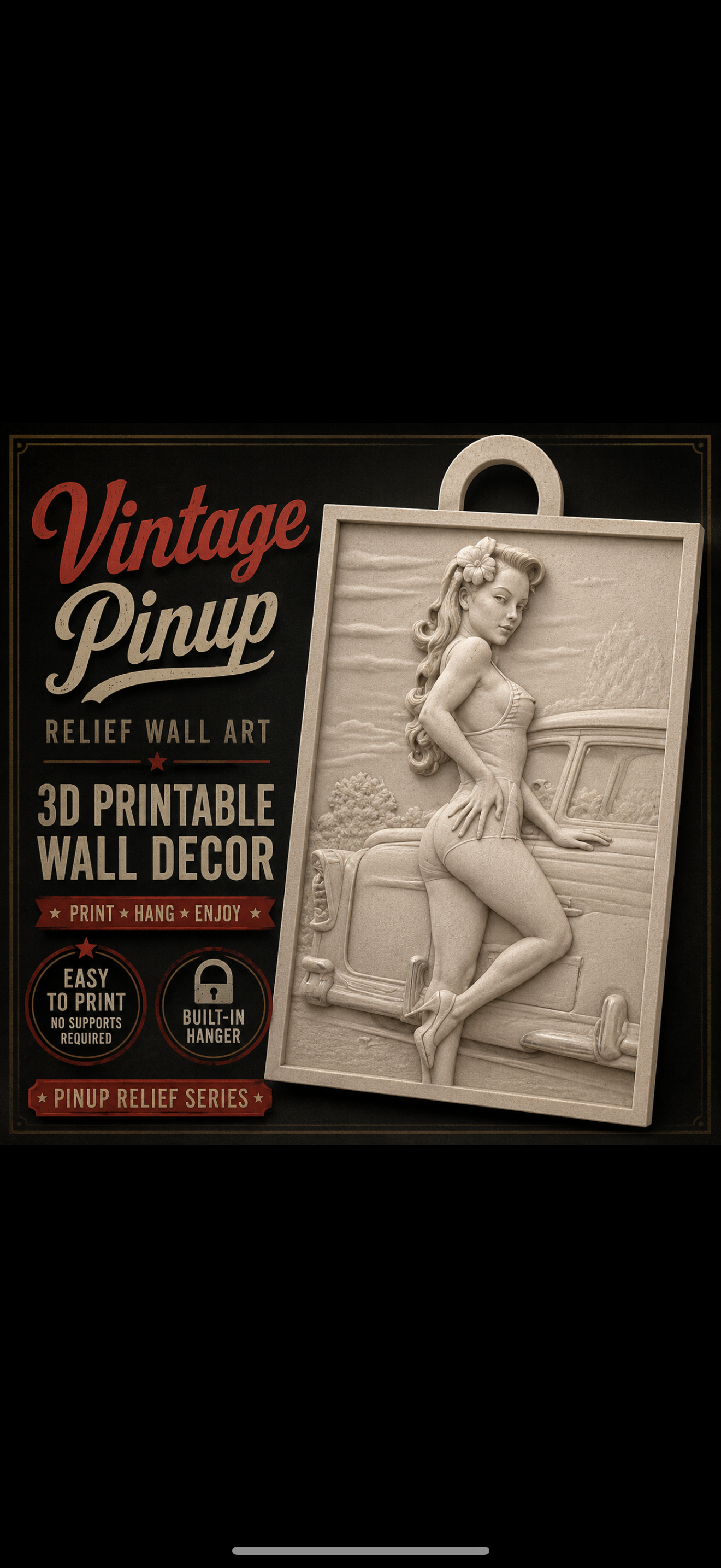 Pin-Up Wall Art Series #4 Car Girl