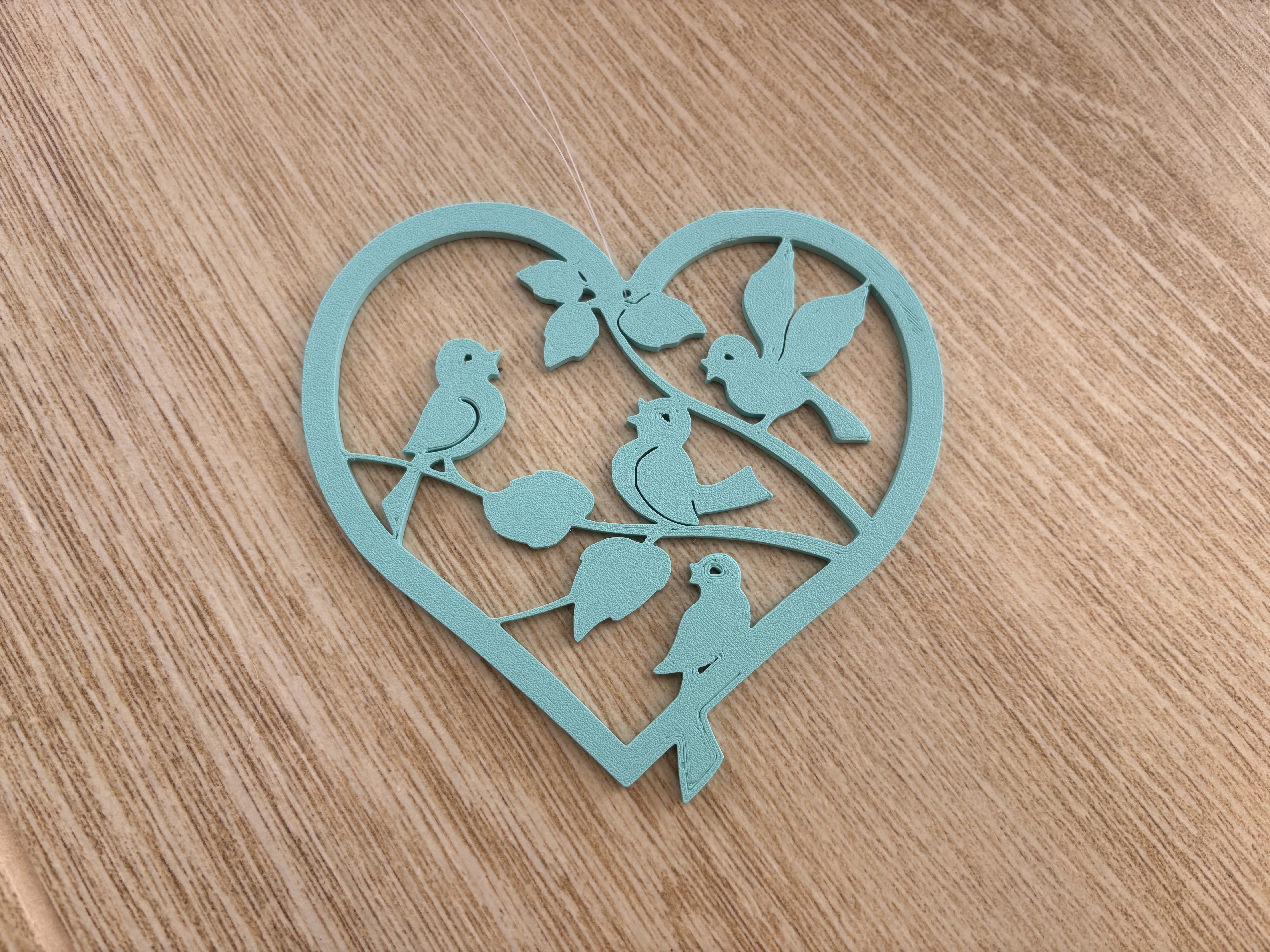 Decorative Heart with Birds – Hangable Ornament / Wallart Decoration