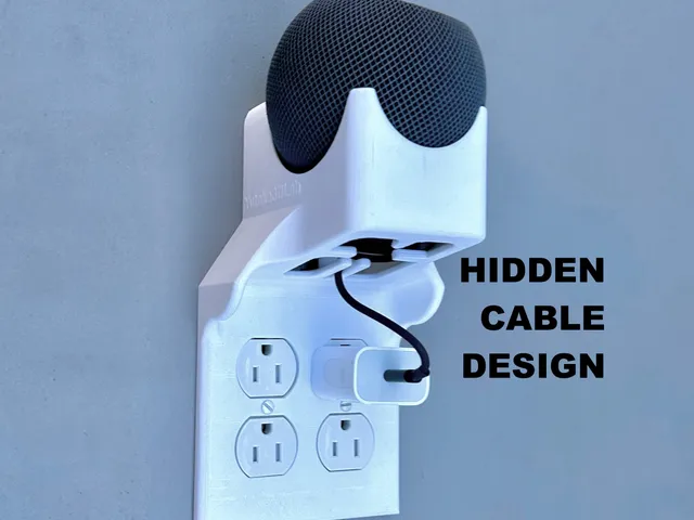 HomePod Mini Wall Mount (2-Gang Duplex Outlet) | Hidden Cable Management