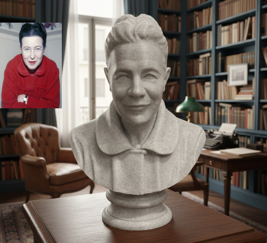 Simone Lucie Ernestine Marie Bertrand de Beauvoir – Bust