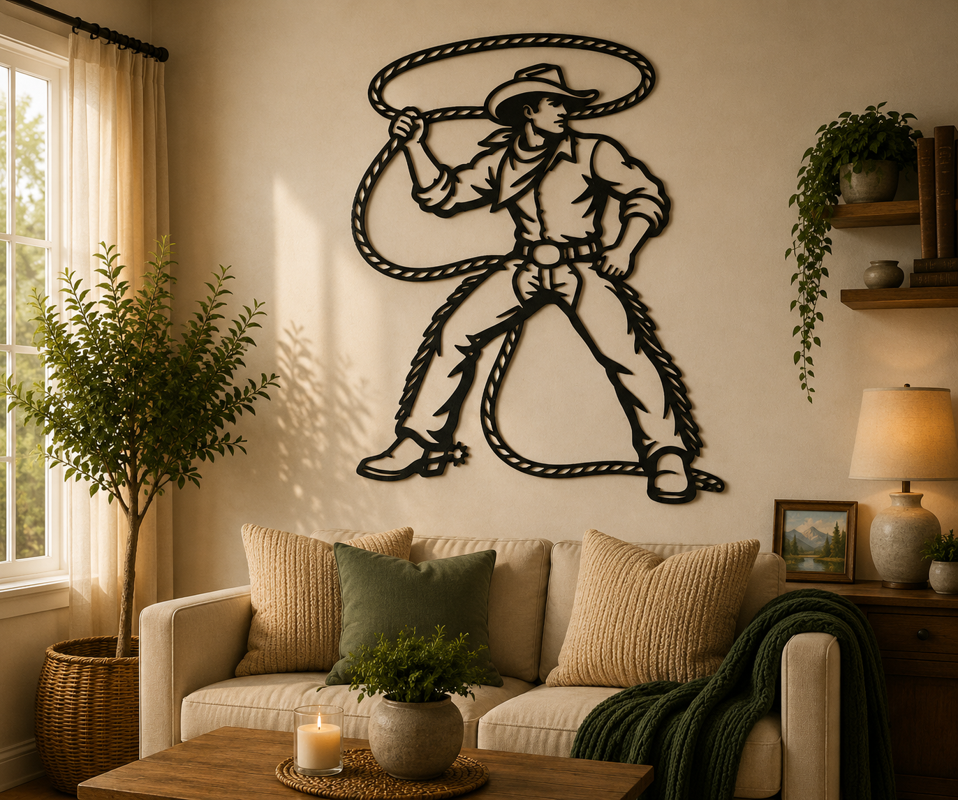 Cowboy Lasso 2D Wall Art