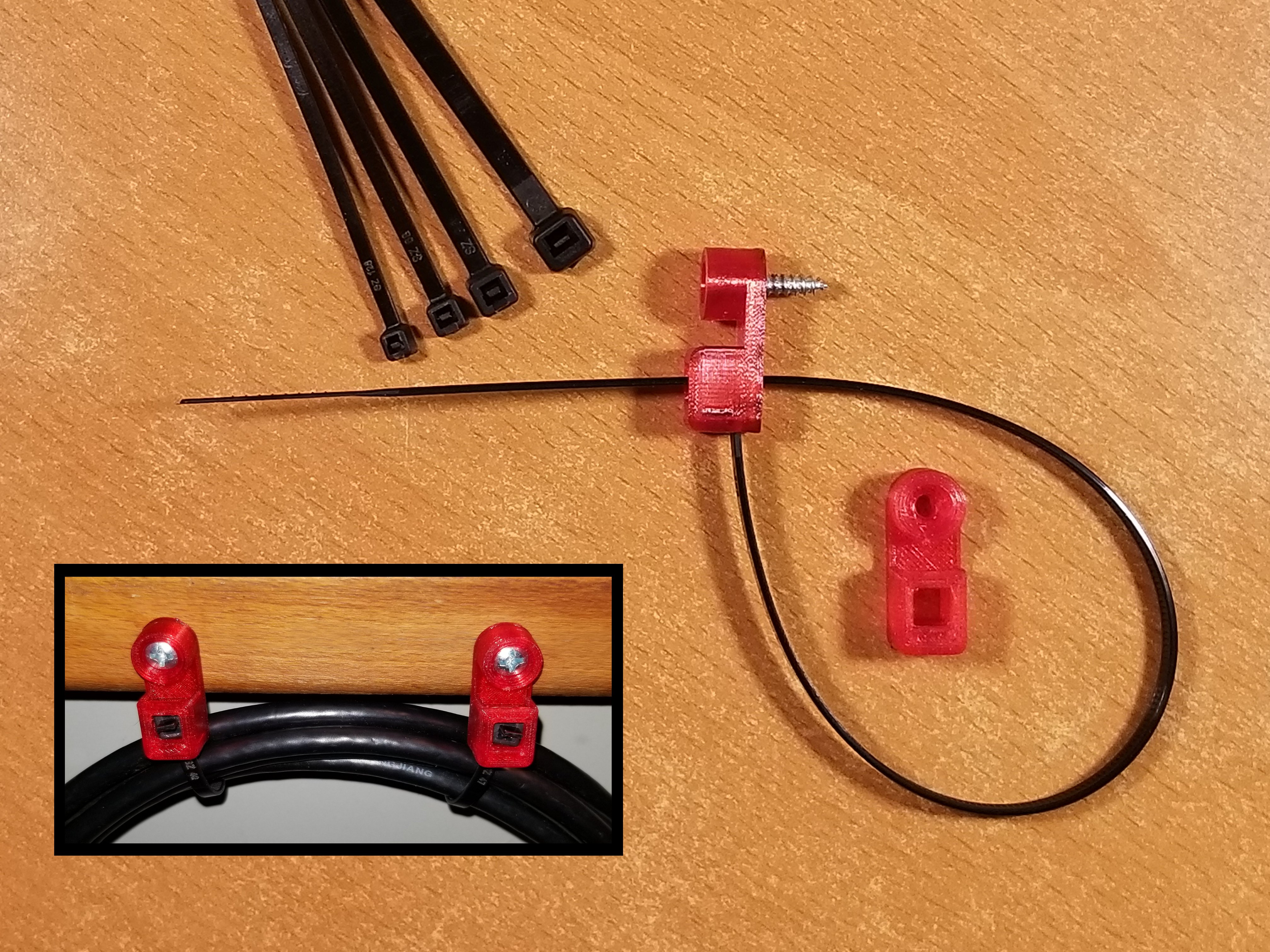 Zip Tie Hanger w/Screw Hole using TPU