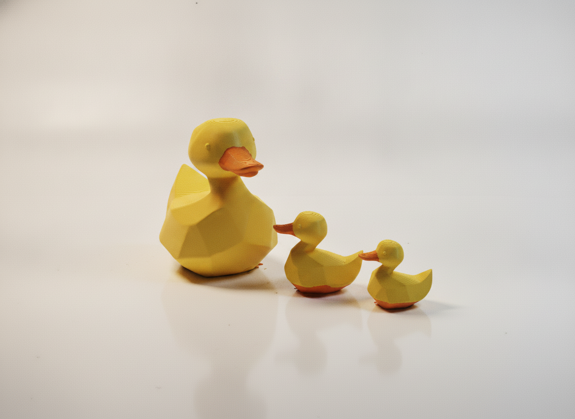 Cute Wooden Duck Family Set