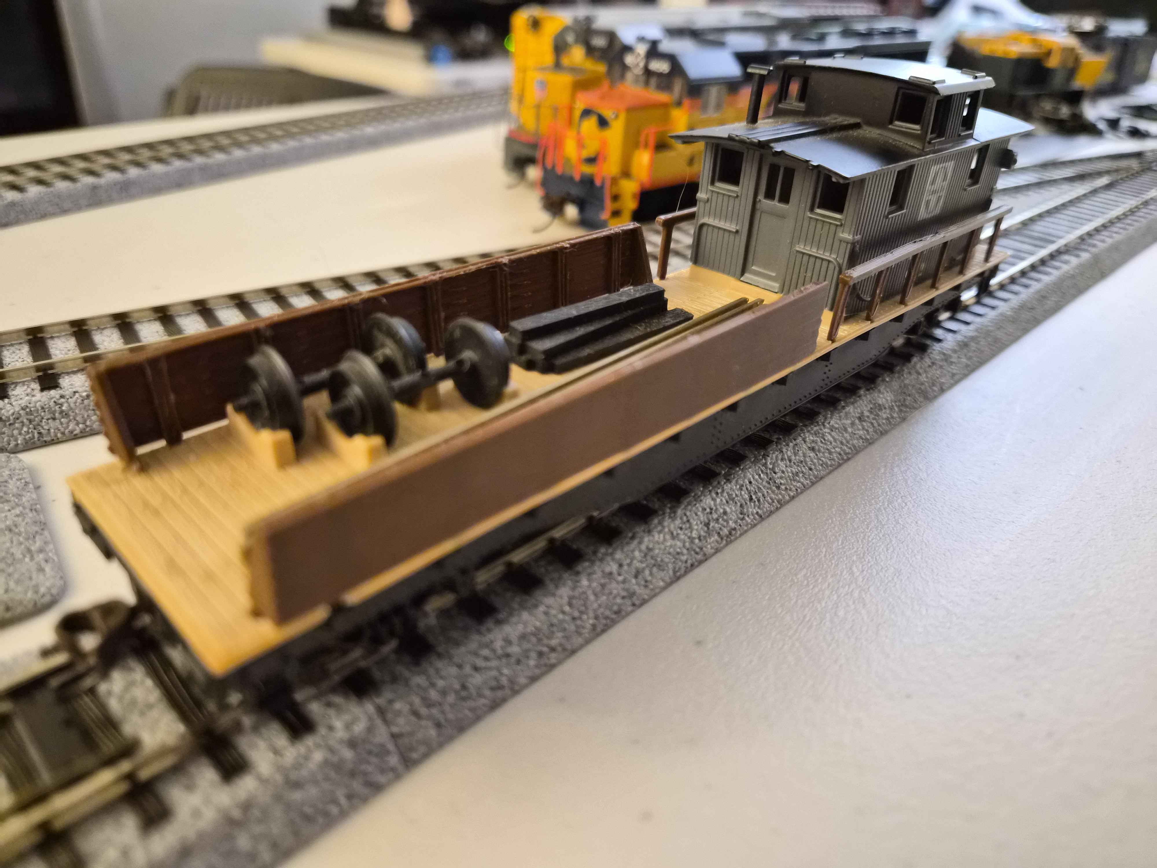Sideboards & Handrails for Tyco HO Scale Santa Fe 932 Maintenance Wagon