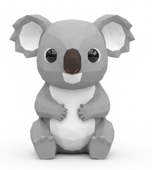 low poly koala