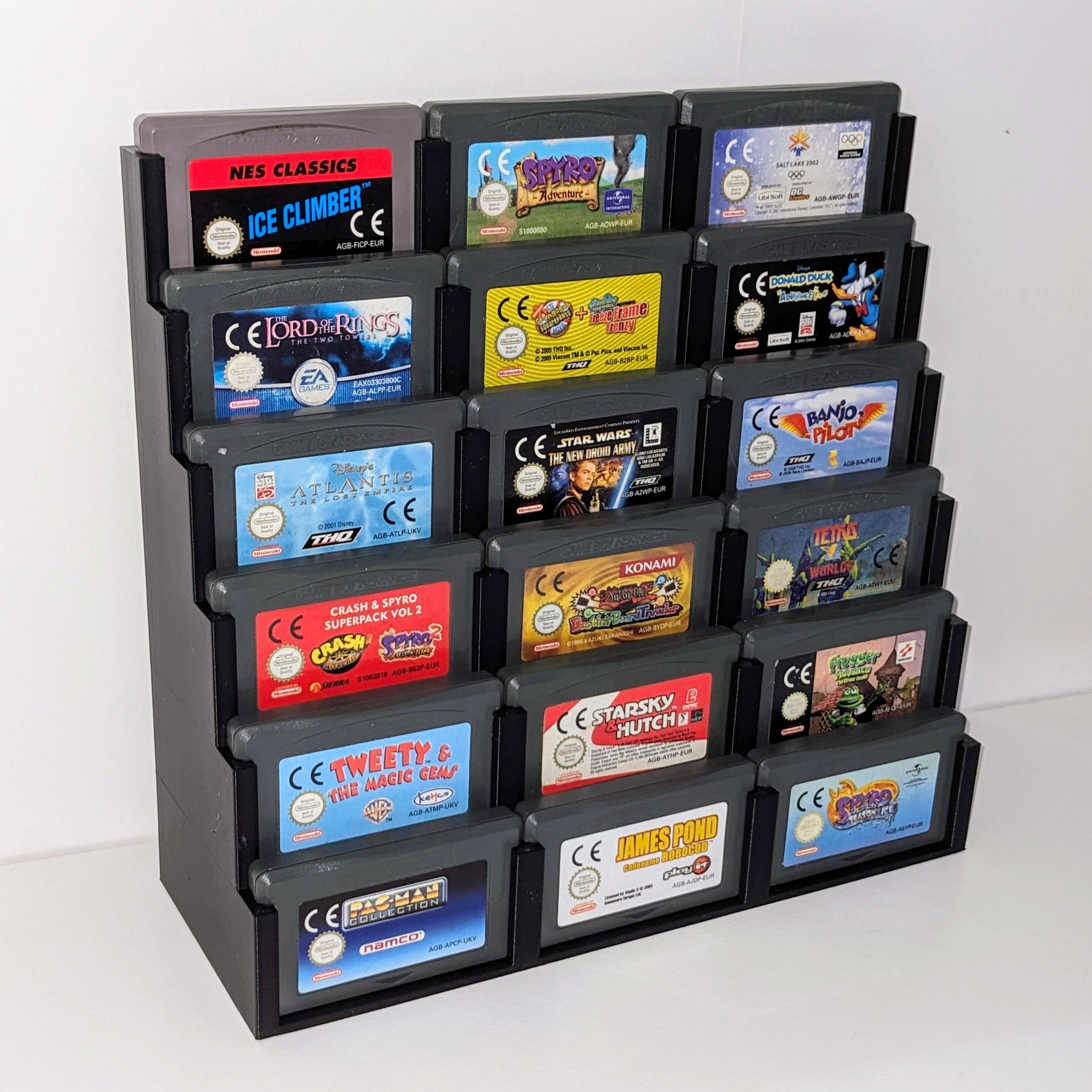 50X Nintendo Game Boy Advanced Cartridge Game Retro Collection Holder Stand Display
