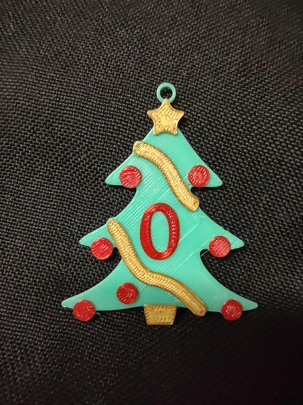 0 Number - Christmas Tree with Baubles, Tinsels and Star