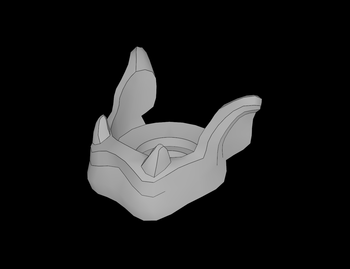 Lego Compatible (2576.dat) Minifig Large Lower Jaw with Canines and Pointed Ears