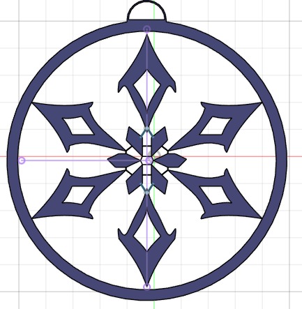 Llavero inspirado en logo Cryo del Ghenshin impact