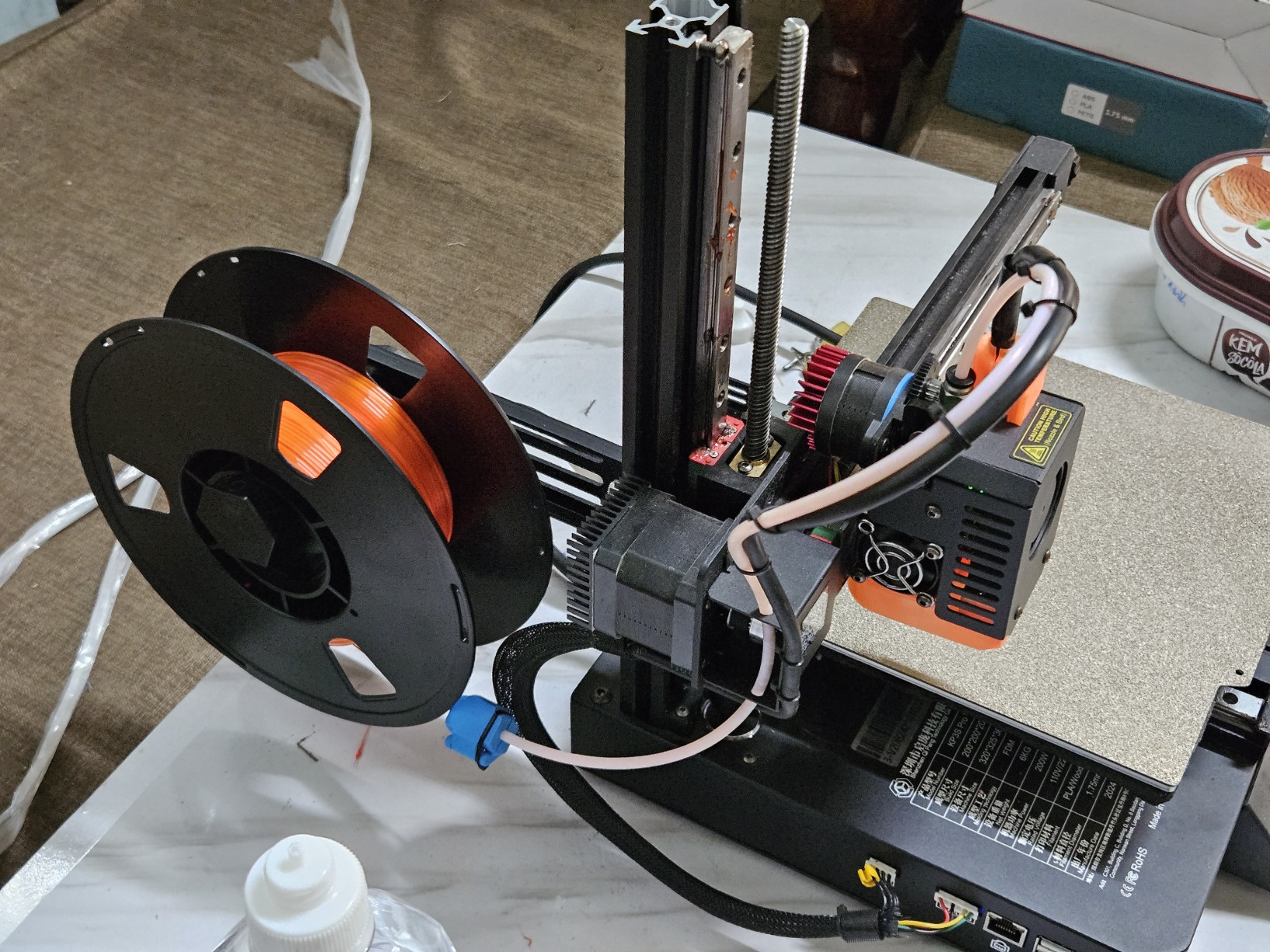 Alignment spacer between filament spool holder and Z-axis for Kingroon KP3S Pro V2