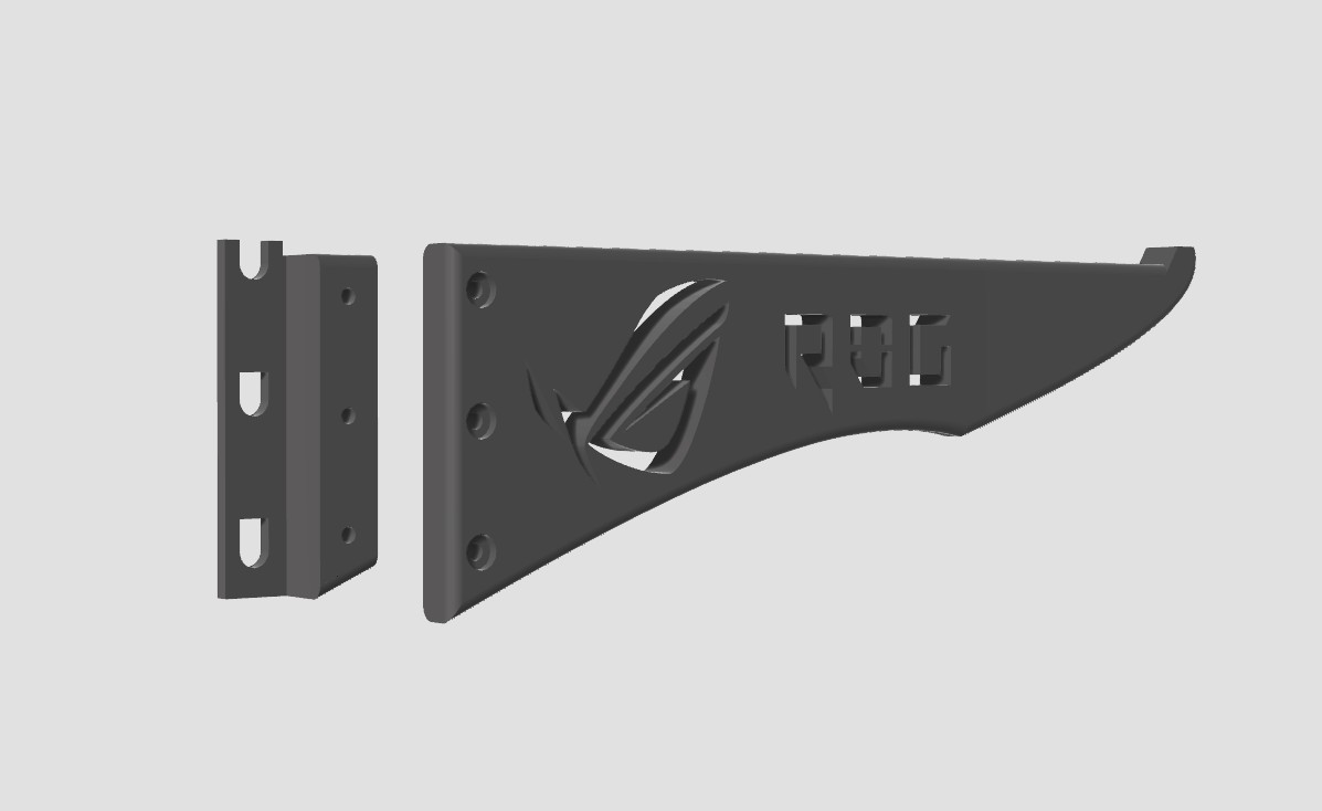 Miniatura 2 do modelo 3D rog gpu bracket anti sag (adjustable)