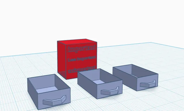 A drawer unit that sorts items by level of importance.