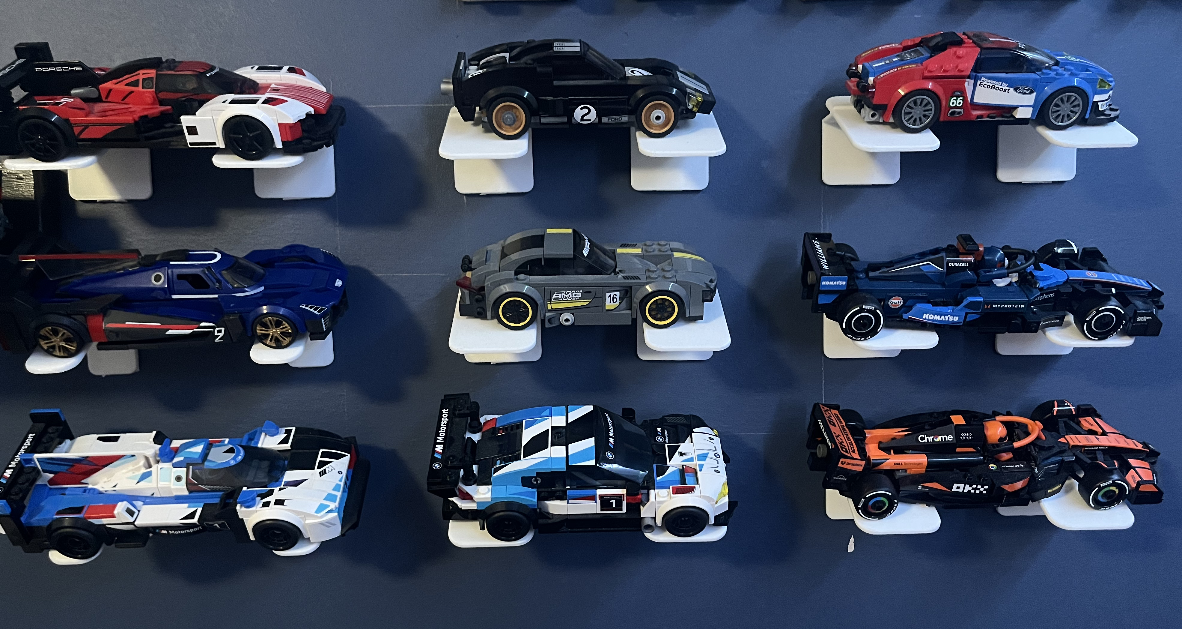 No Drill Universal Wall Mount for Speed Champions Die-Cast & Building Block Cars
