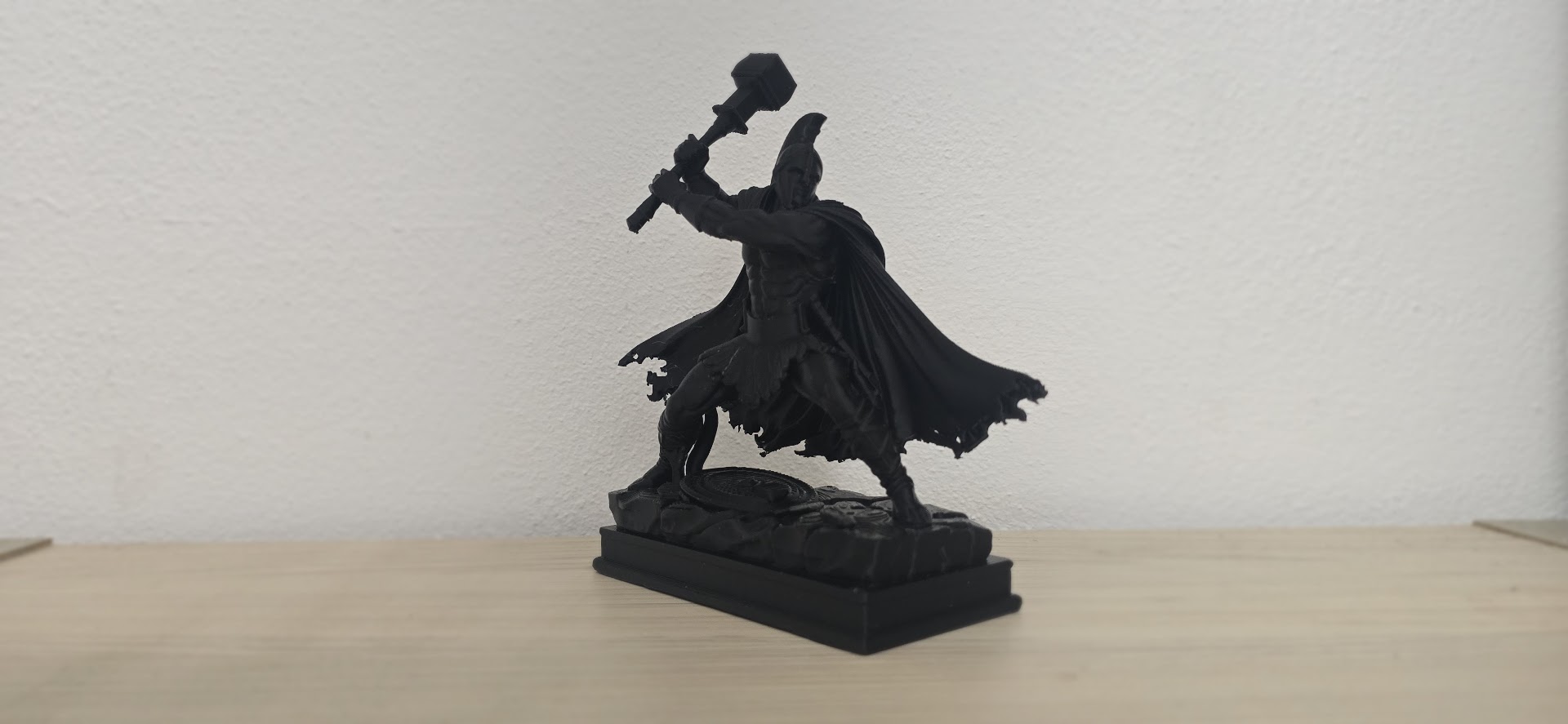 Black Spartan Warrior with Heavy War Hammer