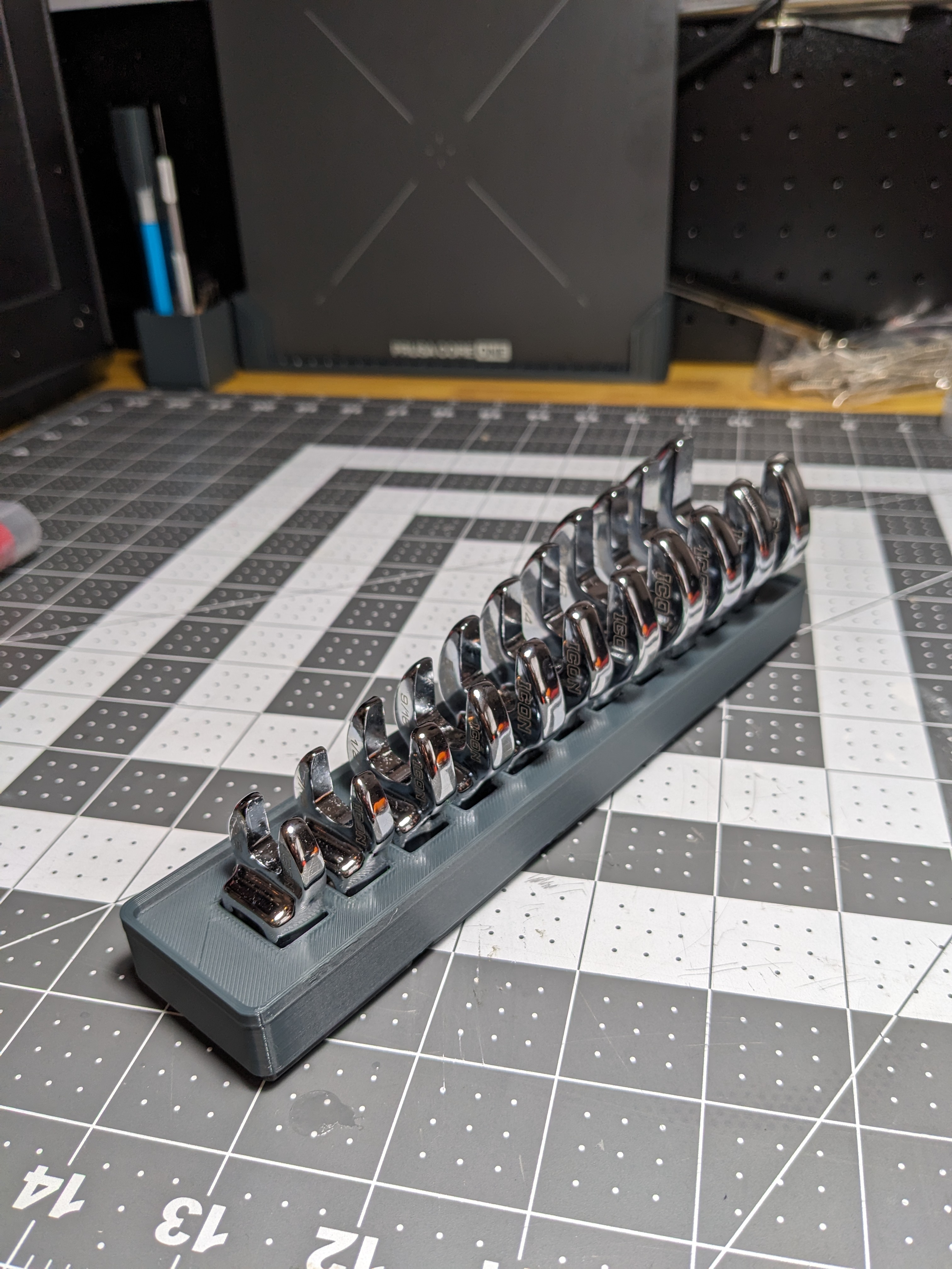 Gridfinity Icon Crowfoot Wrench Organizer SAE