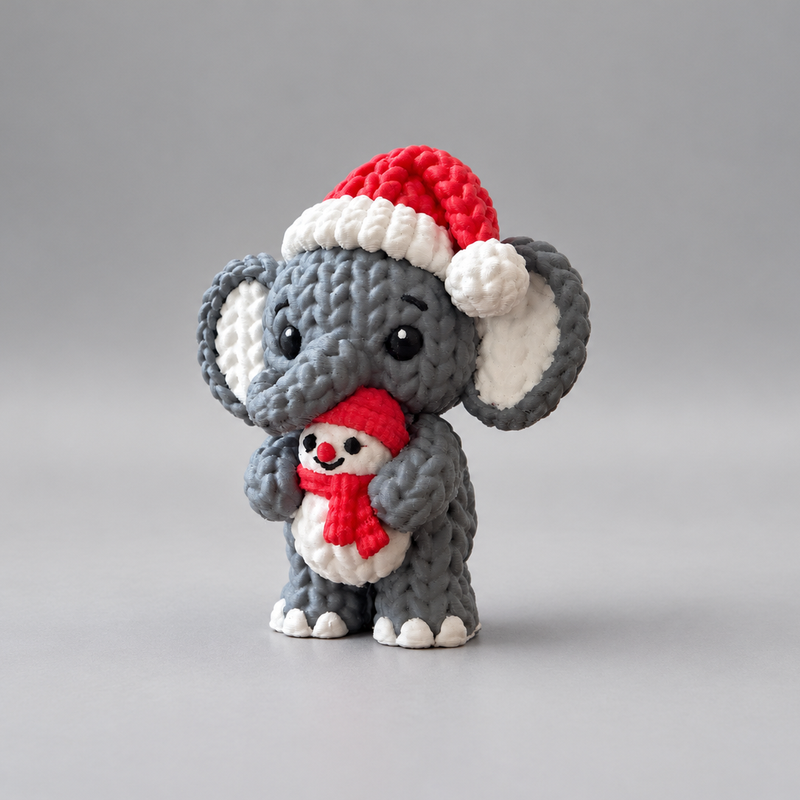 Knitted Christmas Elephant Snowman Hugger by 3D4pets | Download free ...