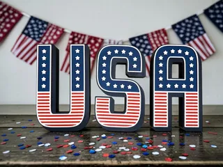 USA Patriotic Shelf Sign Letters