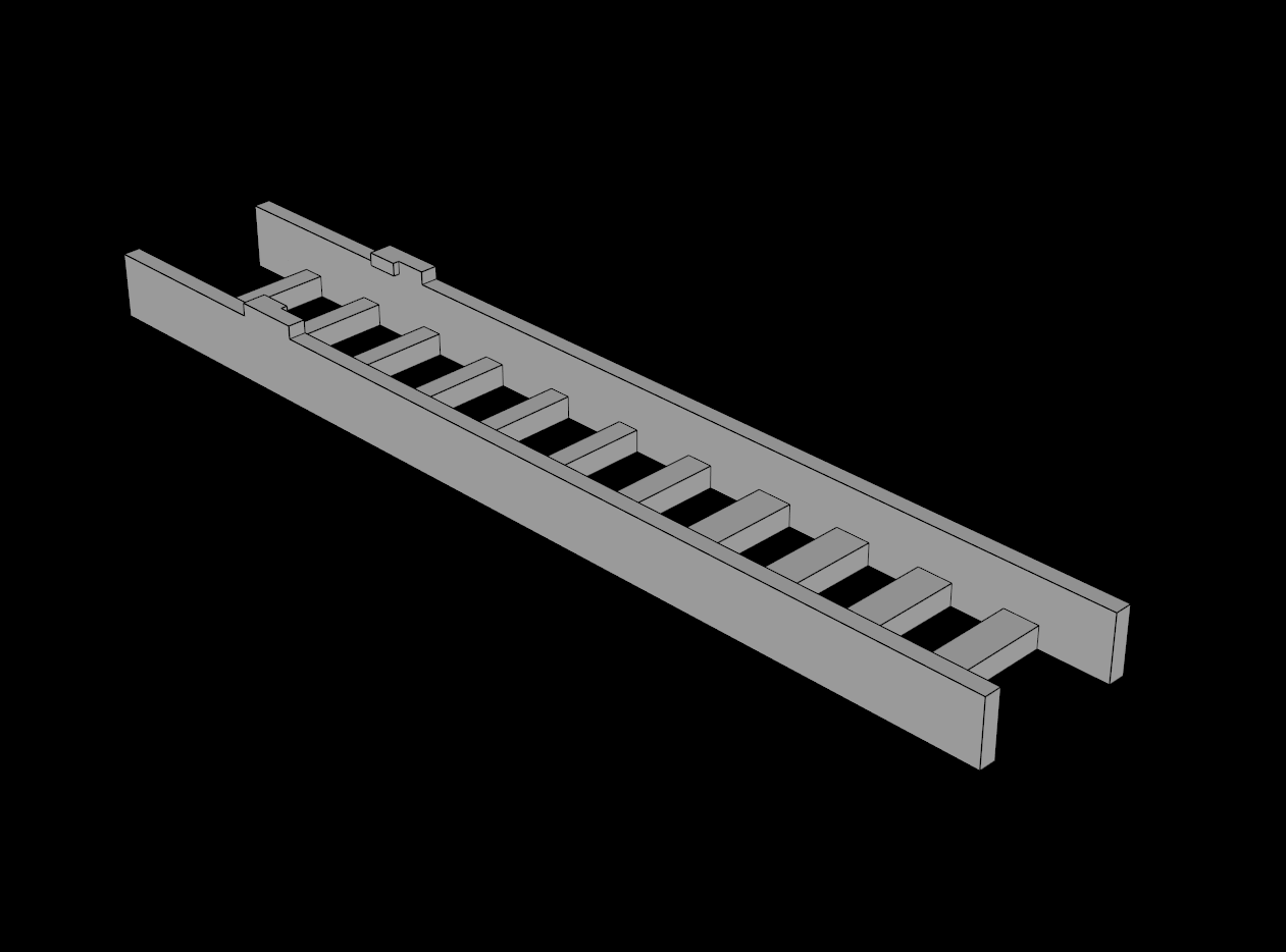 Lego Compatible (420.dat) Ladder  2 x 12 Bottom Section
