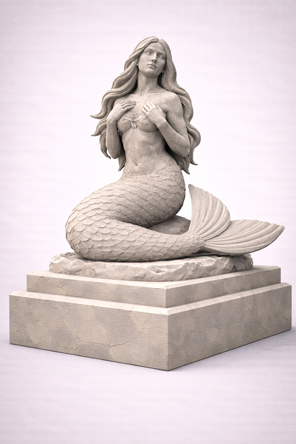 Mermaid Statue Low Poly