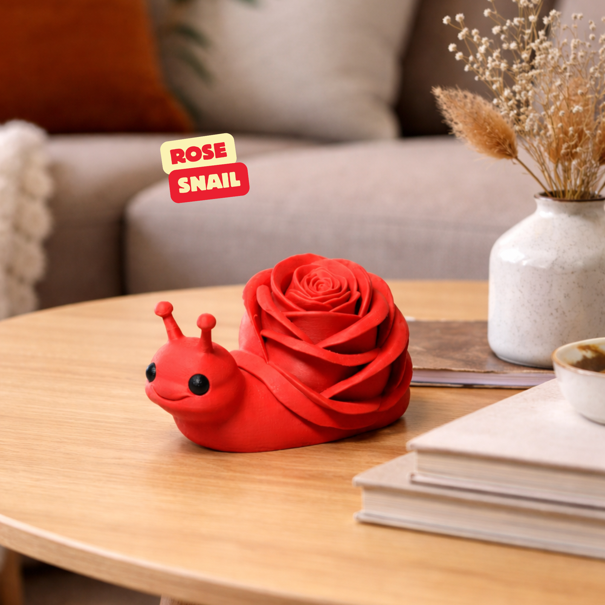 ROSE SNAIL / PERFECT LITTLE GIFT FOR VALENTINES DAY / CUTE HOMEDECOR / MOTHERSDAY GIFT
